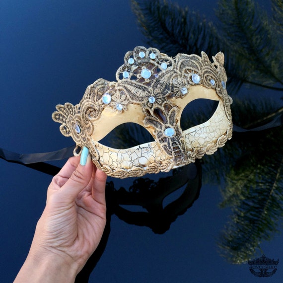 Venetian Goddess Masquerade Mask Made of Resin Paper by 4everstore