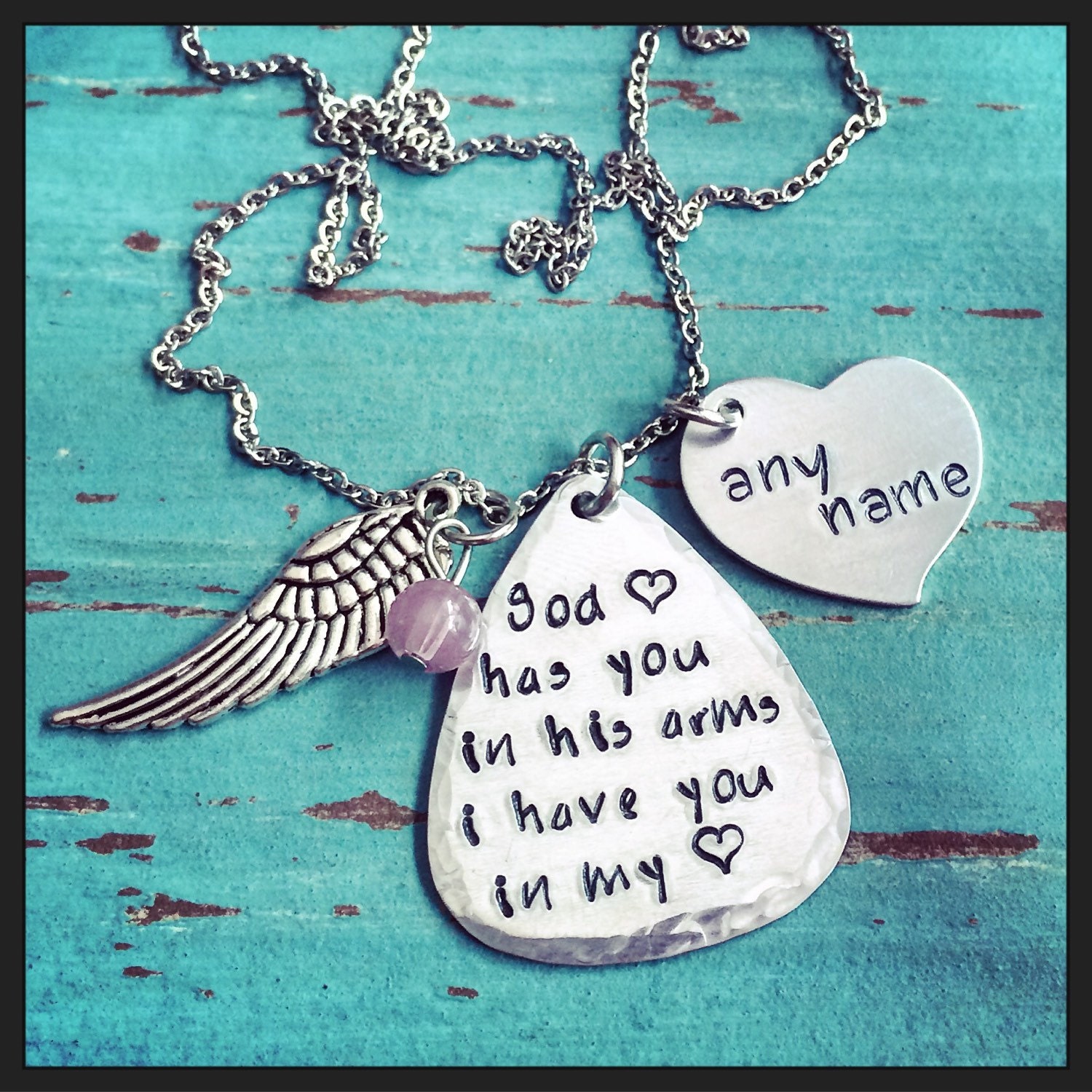 Memorial Jewelry Loss of Loved One God Has You In His Arms Mom