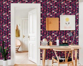 Purple self-adhesive modern vinyl Wallpaper wall sticker - pattern decal C052