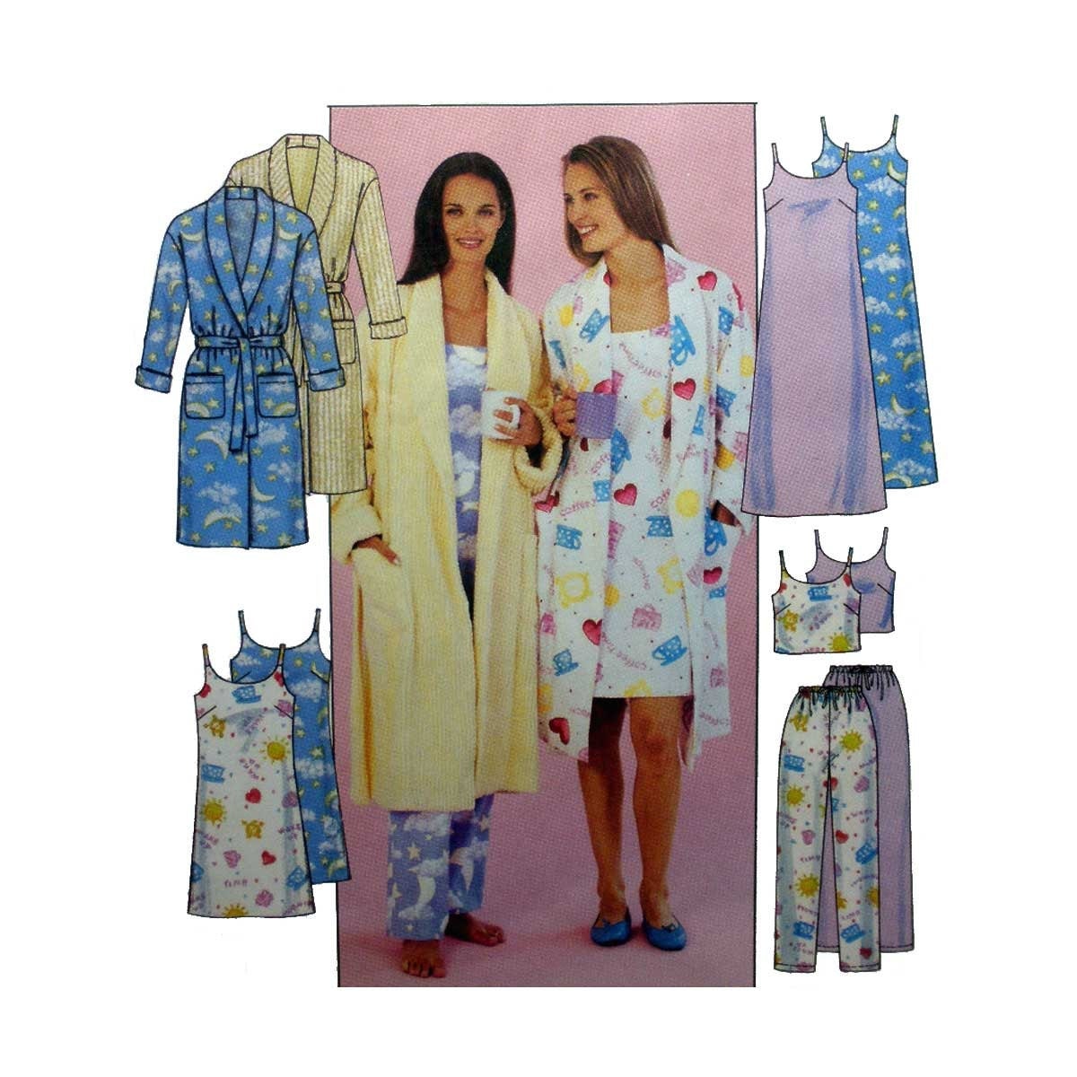 Women's Sleepwear Sewing Pattern Wrap Robe Nightgown