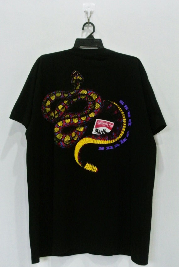 Vintage Marlboro Adventure Team Snake Pass Black T Shirt XL