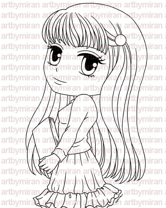 Digital Stamp - Tessa, Digi Stamp, Coloring page, Printable Line art for Card and Craft Supply