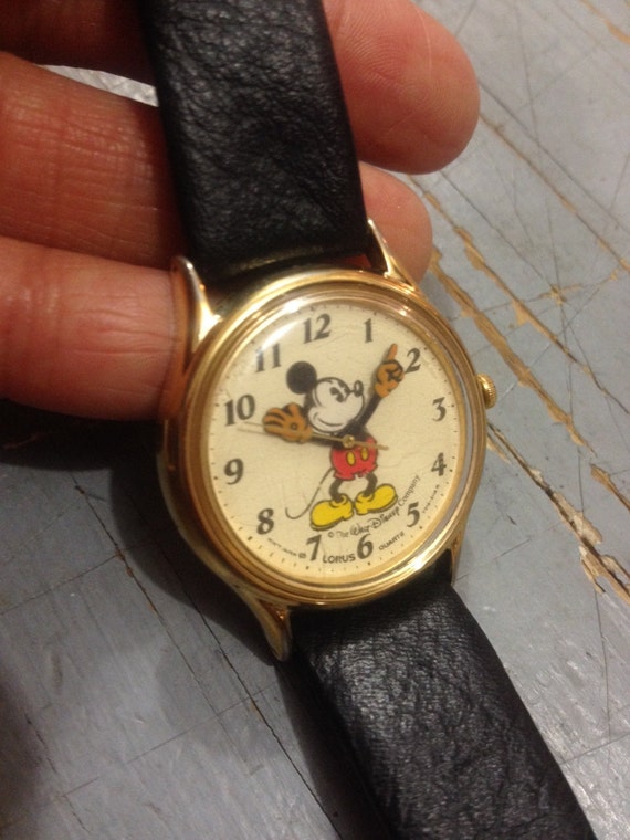 Vintage Mickey Mouse LORUS Watch with Original Black Leather