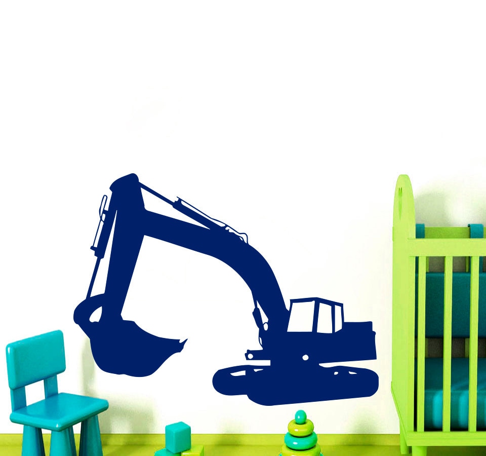 Wall Decals Excavator Vehicle Decal Vinyl Sticker Baby