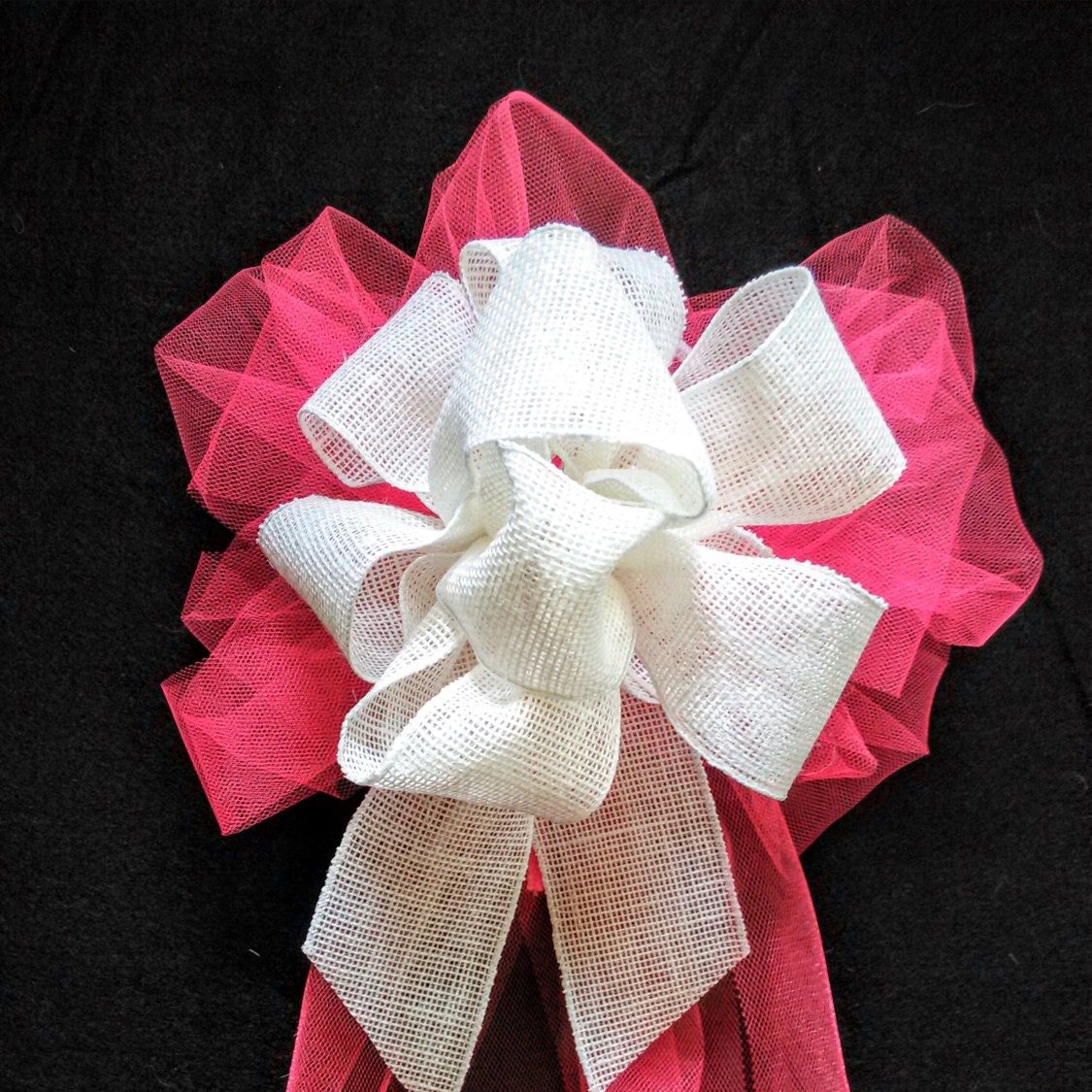 Wedding Pew Bows Any Color And White Burlap Ribbon Bows