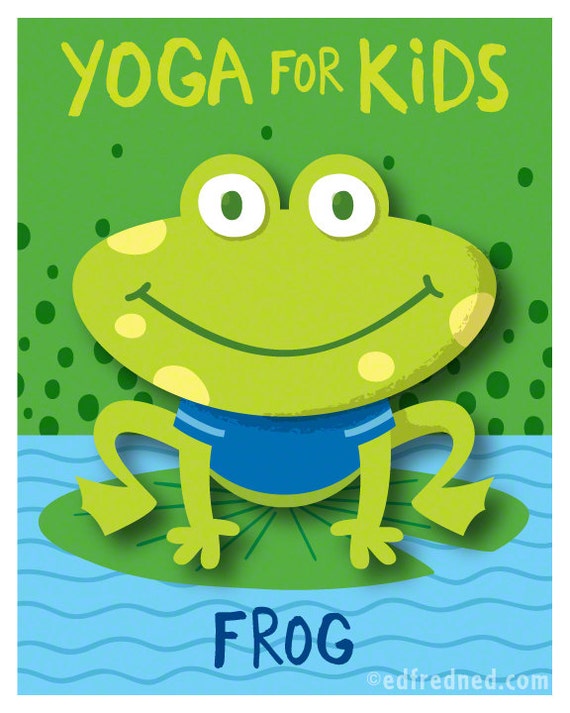 Frog Pose: Yoga for Kids 8x10 Print