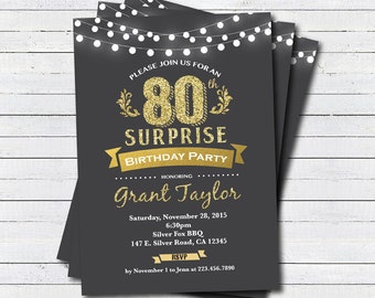 surprise 50th birthday party invitation. 50th by CrazyLime on Etsy