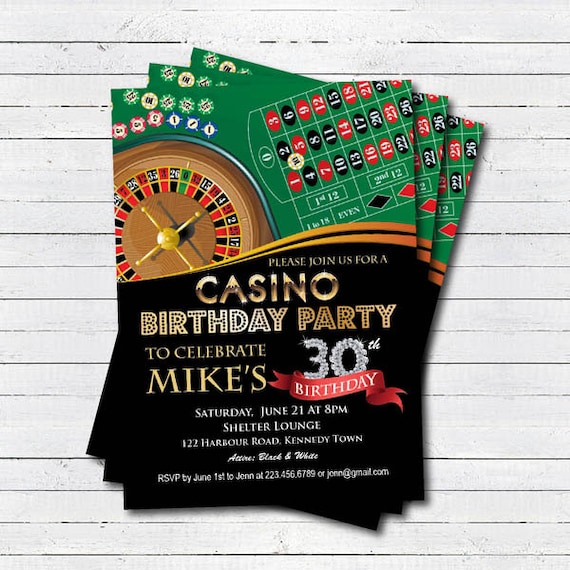 Casino Birthday Party Invitations 1