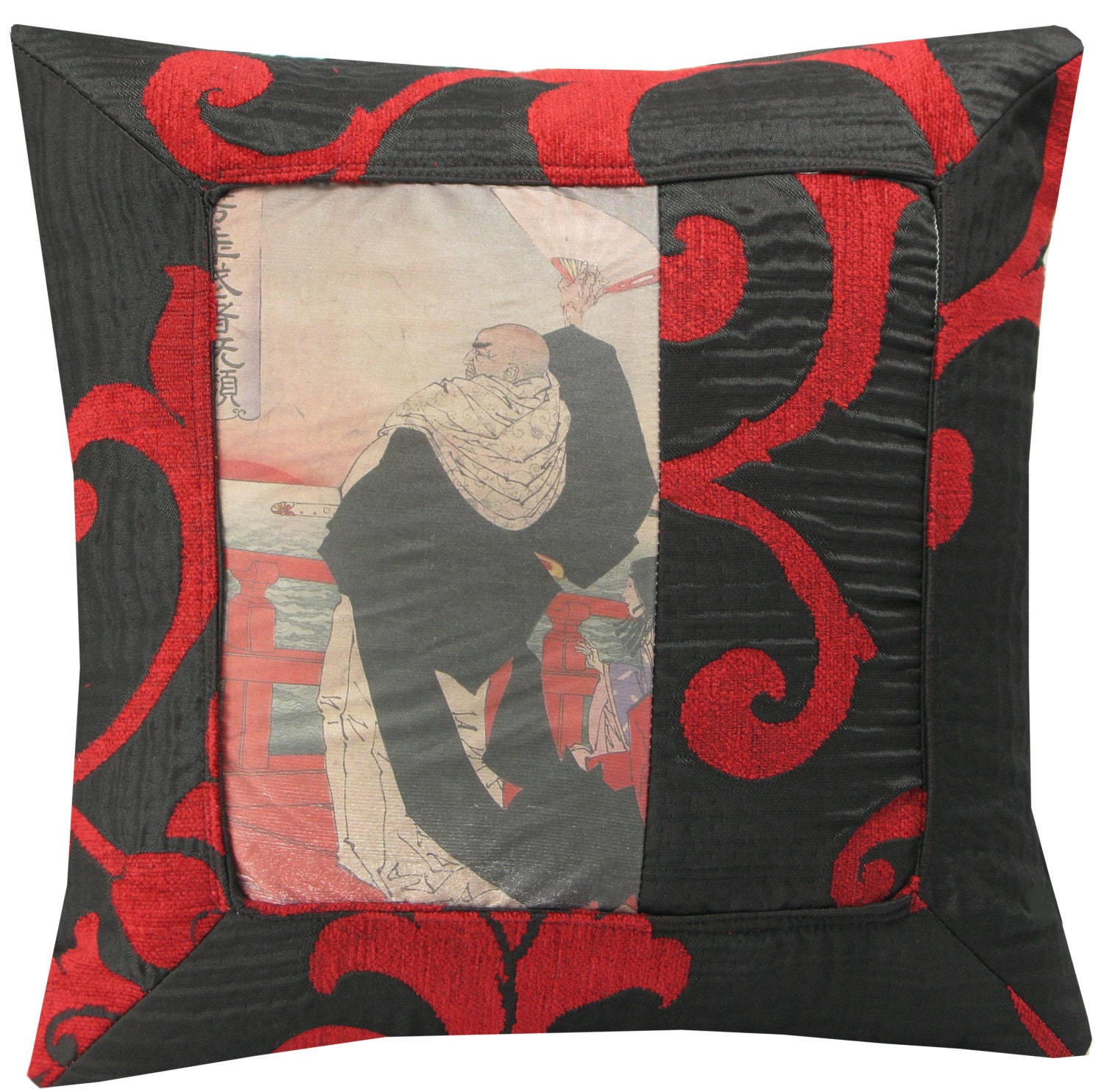 Japanese cushion cover oriental cushion 36x36 by Diversecushions