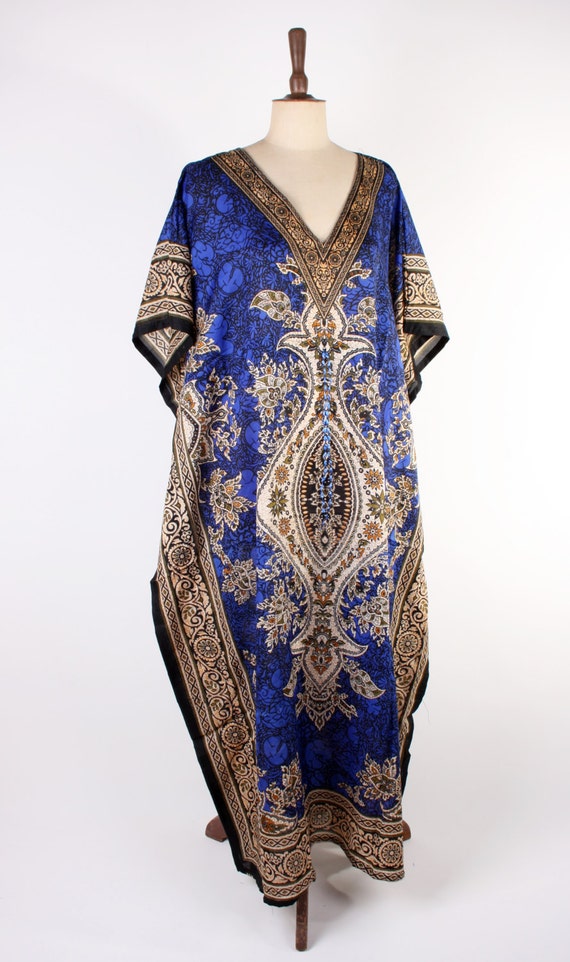  Royal Blue Floral Kaftan DressBoho Kaftan DressKaftan Maxi