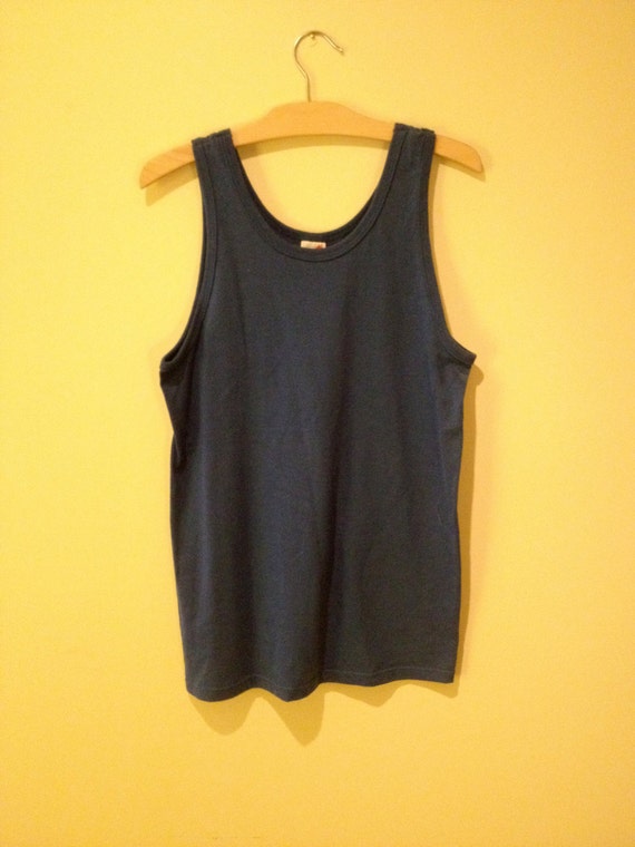 80's Blue Tank Top. 1980's Jerzees Medium Royal by PleasantVintage