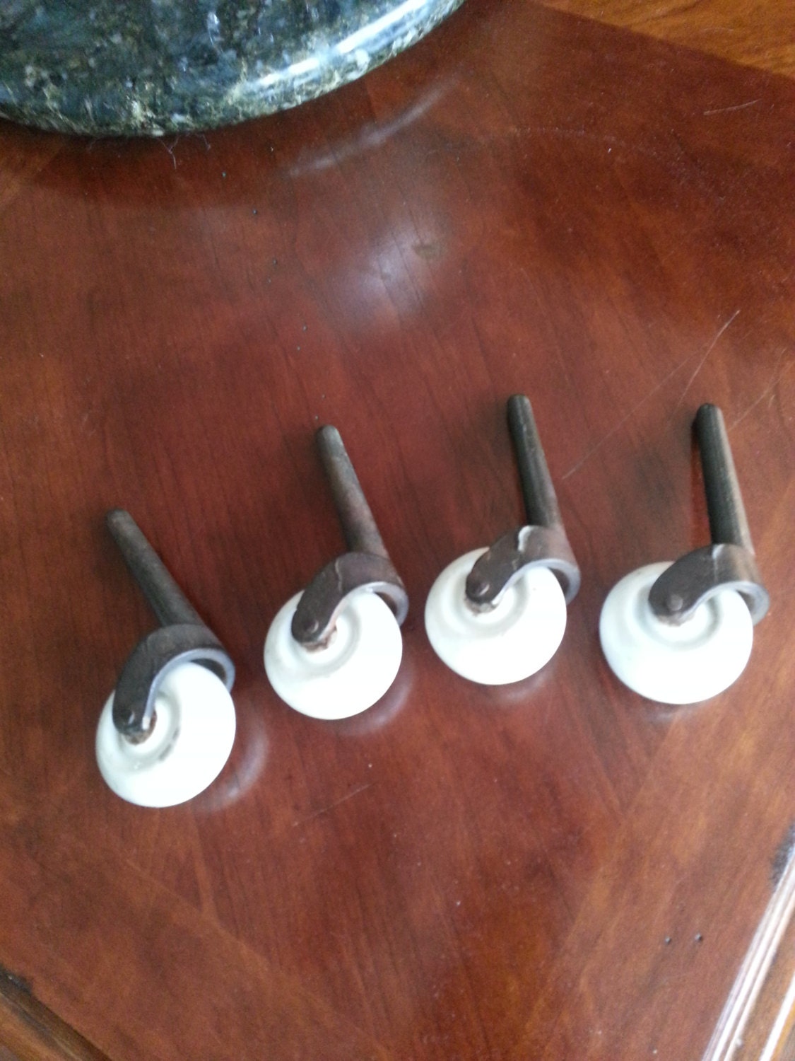 Antique Early 1900’s Matched Set of 4 Porcelain Furniture Casters