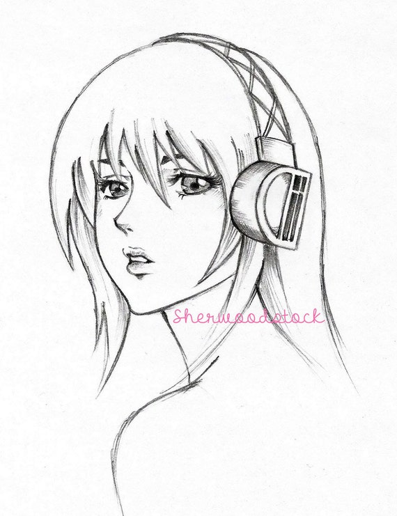  Quick Pencil Sketch Drawing Commission Anime by sherwoodstock