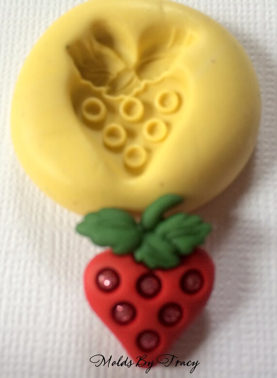 Small Strawberry Food Safe Silicone MoldFlat Back by MoldsByTracy