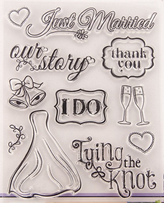 Wedding Theme Set 10 Clear Stamps by augustandmarch on Etsy