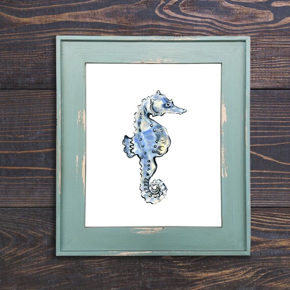 Seahorse Print Seahorse Fish Art Seahorse Wall Decor