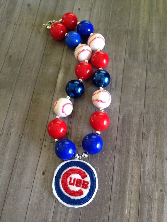 Chicago Cubs Chunky Necklace // Bubblegum Necklace by MadiandBay