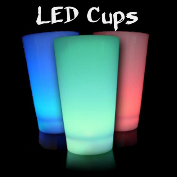 Set of 2 LED Lighted Drinkware for Glow Parties and Events