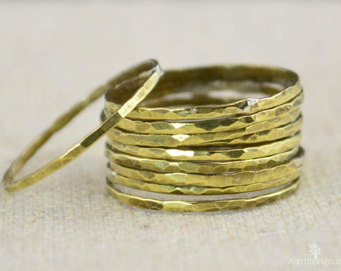 Super Thin Brass Stacking Ring(s),Brass Rings,Brass Ring, Brass Stacking Ring, Gold Brass Ring, Hammered Brass Ring, Dainty Brass Ring, BOHO