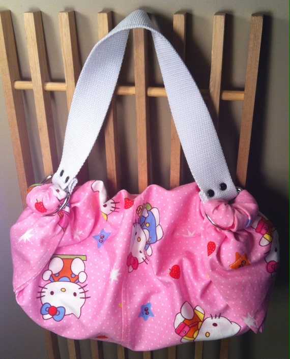 Hello Kitty cartoon fabric gift wrap with by FabricGiftWraps