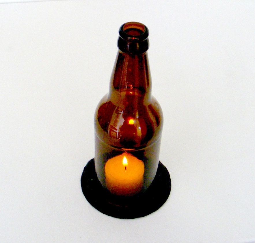 Beer Bottle Candle garden candle gift recycled beer bottle