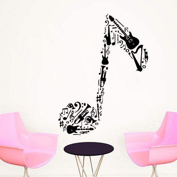 Wall Decals Decal Vinyl Sticker Musical Instruments by CozyDecal