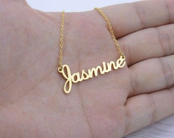 Name Necklace,Custom Necklace,Personalized Necklace,Unique Necklace,Silver Necklace,Nameplate Necklace,Bridesmaid Gift N029