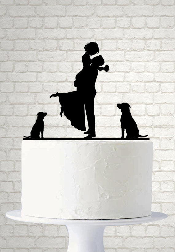 Personalized wedding Silhouette Cake Topper Pet by