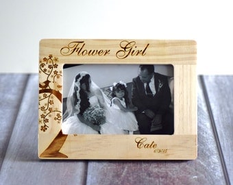 Flower Girl Picture Frame, Gift for Flower Girl, Flower Girl Thank You gift, Rustic Wedding Frame, Rustic Flower Girl Frame, Personalized