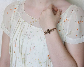 Victorian Rose Gold Etruscan Revival Bracelet - SIGNED