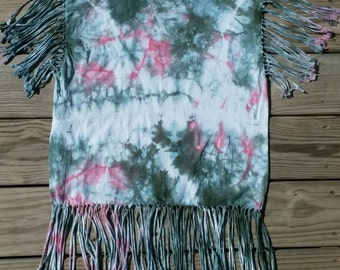 tie dye shirt fringe