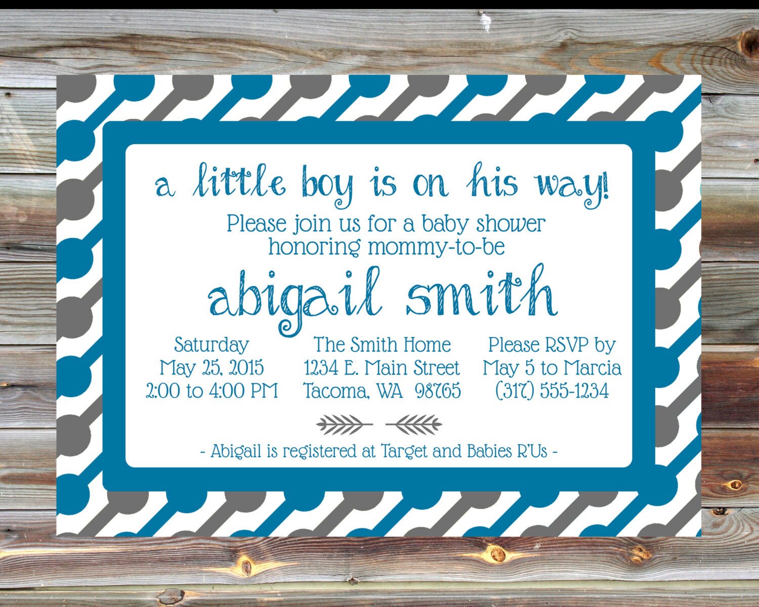 Personalized Custom Baby Shower Invitation by ViaBarrett on Etsy