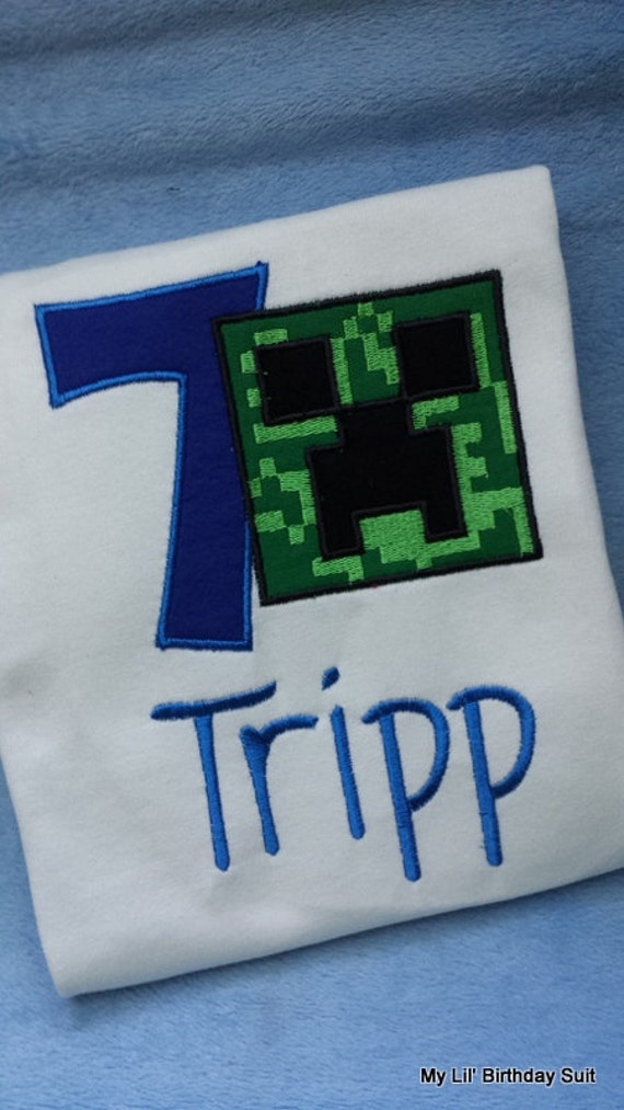 Minecraft Creeper Birthday Shirt