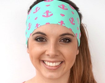 Anchors | Fitness headband | Yoga headband | Fashion headband | Workout headband | Non-slip Headband | Mint | Buy Any 4, Get 1 FREE!