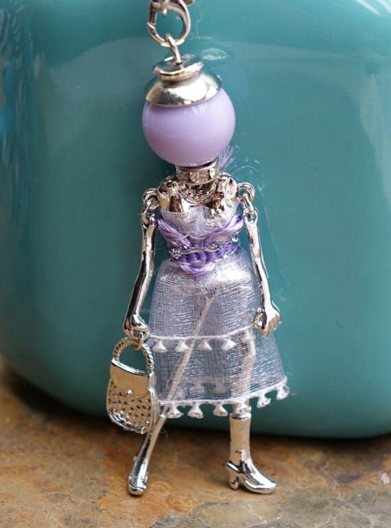 French doll necklace/ little girl jewelry/ by theVintageGlass