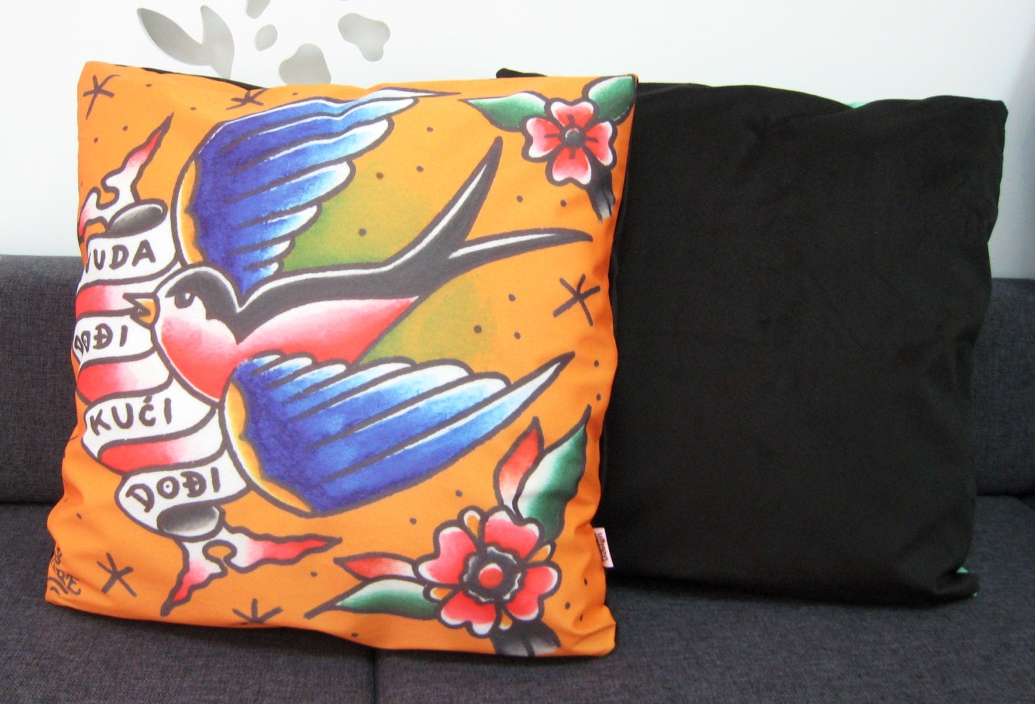 Printed Pillow Cover Throw Pillow Original TATTOO INSPIRED