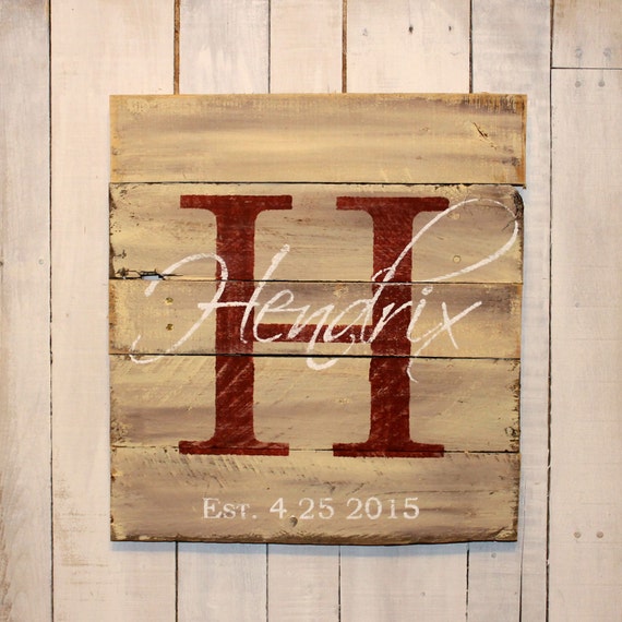Custom Name Sign Pallet Last Name Wood by EverydayCreationsJen