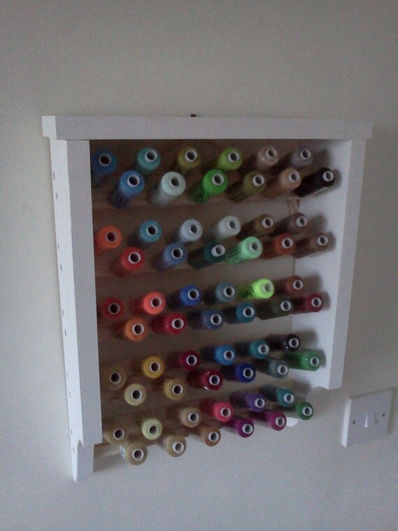 Solid Wood Sewing Thread Rack Wall Mounted by ArthurBlackWoodware