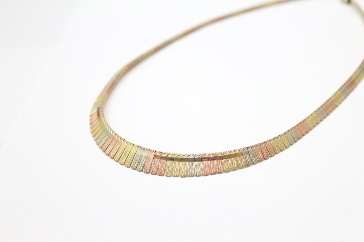Tri color 14k gold necklace Clearance