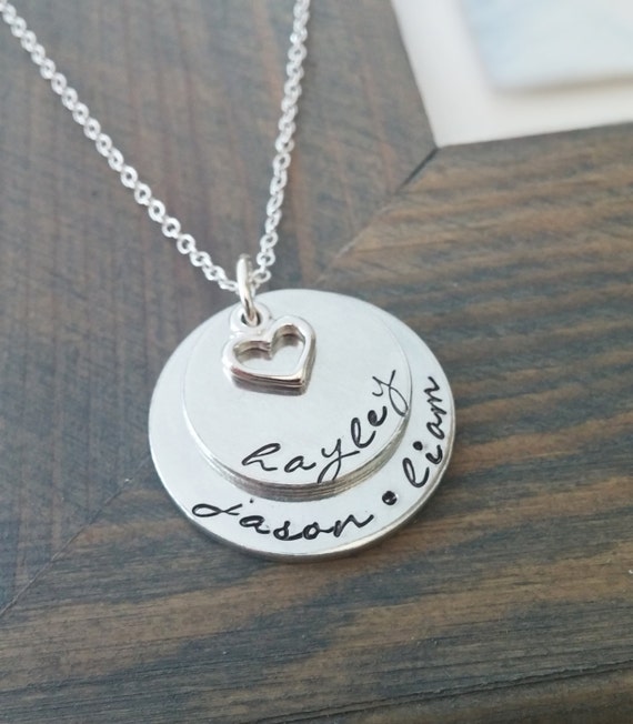 silver kids name personalized necklace