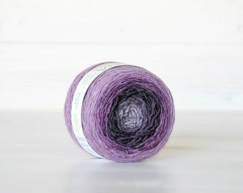 Hand Dyed Gradient Yarn - 100% Wool - Color: Night Shade Ombre - 1Ply Sport Yarn - Colorful Soft Yarns by Freia - Beautiful Sport Wool Yarns