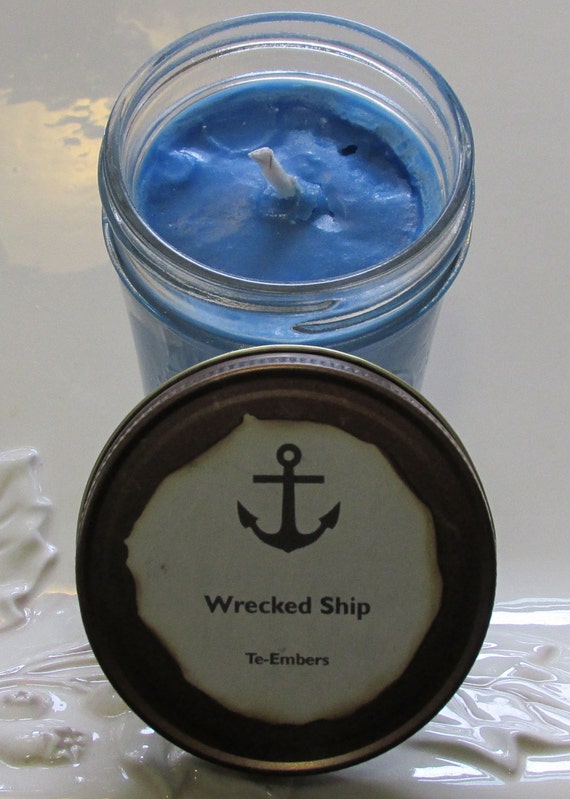 Wrecked Ship Scented 8oz Soy Candle by TeEmbers on Etsy