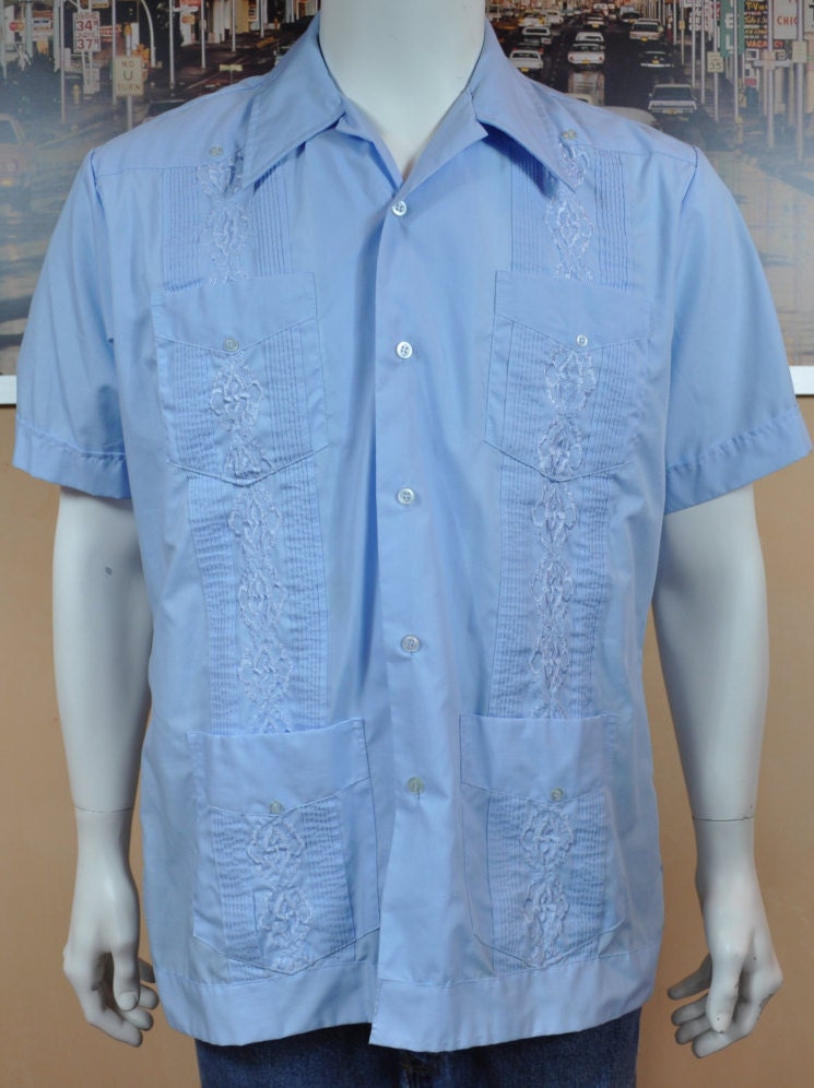 Guayabera Yucateca Men's Mexican Wedding Shirt L Large