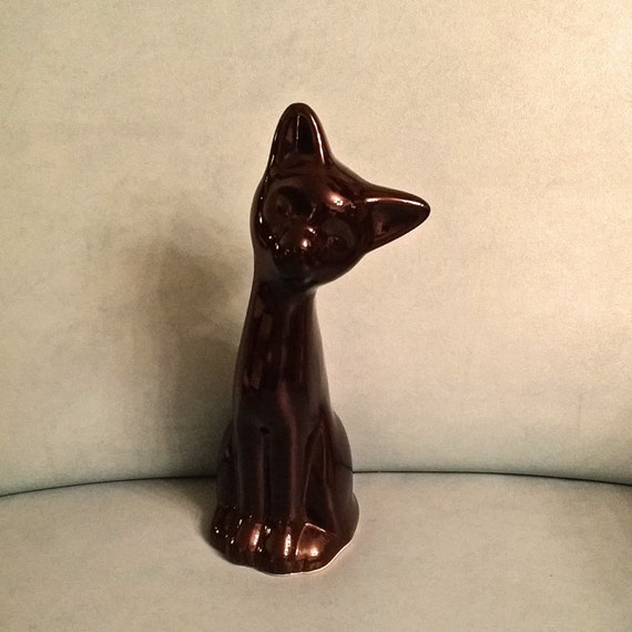 black cat ceramic statue