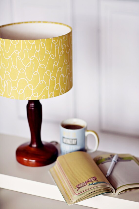 Lampshade yellow lamp shade mustard home by ShadowbrightLamps