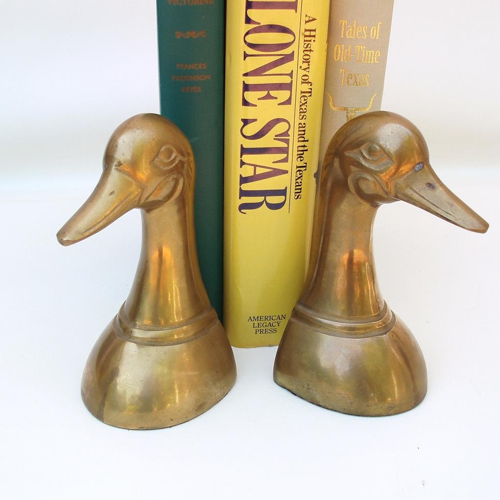 Vintage Brass Ducks Brass Bookends Duck Bookends Mallard