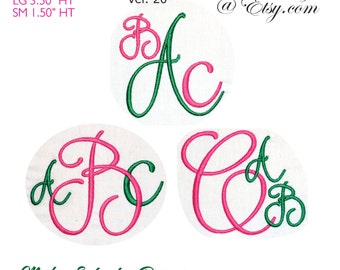 Script Monograms V20 Machine Embroidery Fonts BX Format Monogram Fonts Digital Download