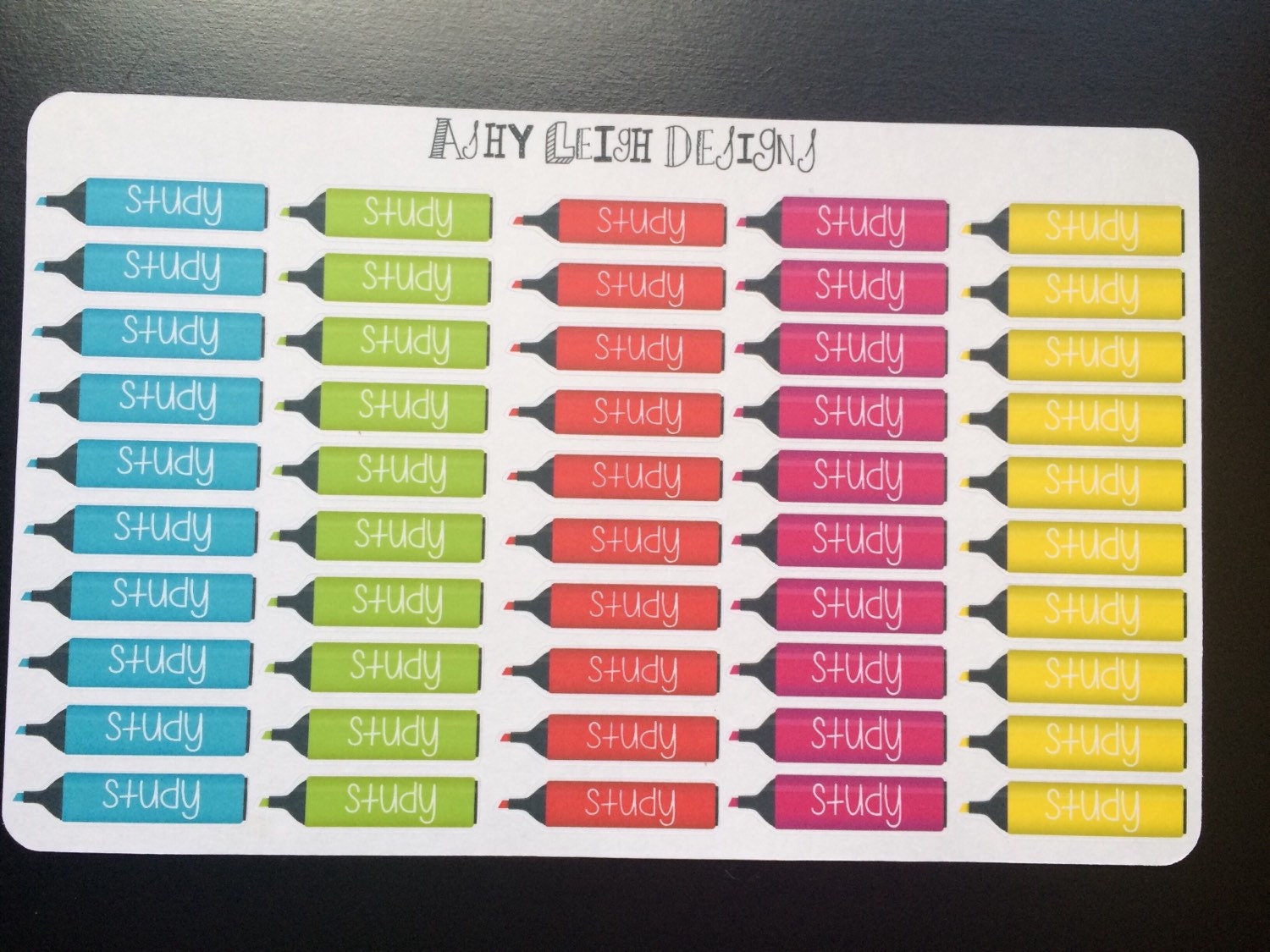 Study Highlighter Stickers 0031 by AshyLeighDesigns on Etsy