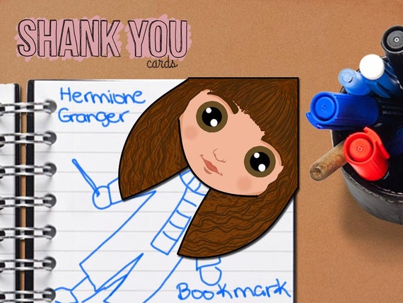 Printable Hermione Granger Bookmark by ShankYouCards on Etsy