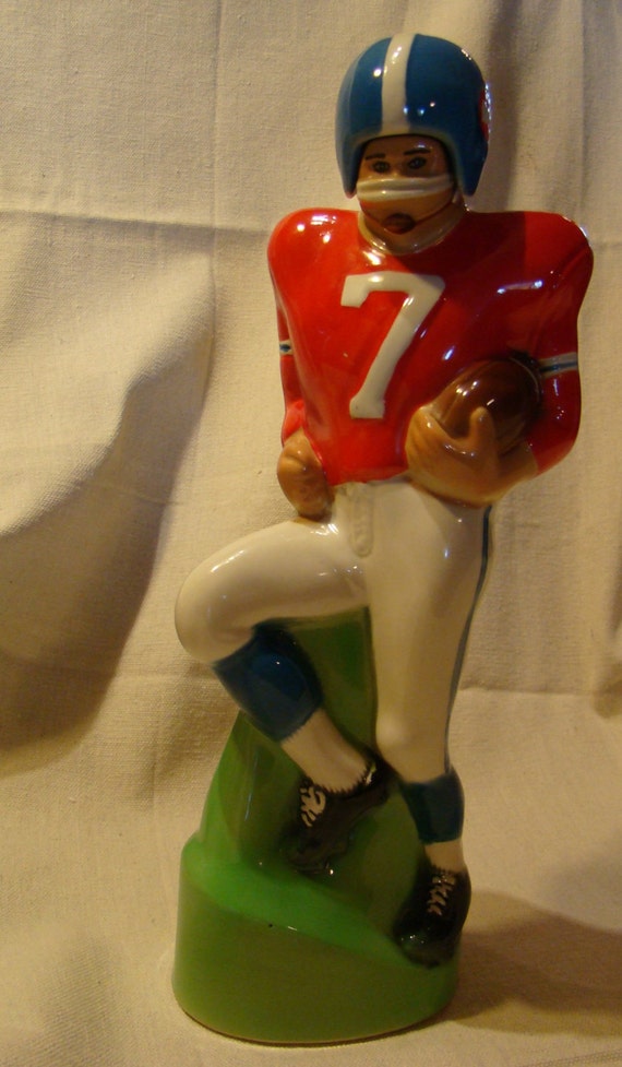 Vintage Football Player Liquor Bottle Paul Lux